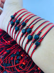 12 Pulseras Azabache Diamantado c/hilo rojo y negro